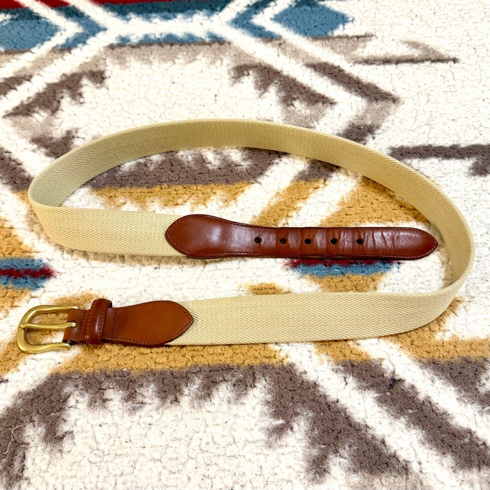 Coach Canvas British Tan Leather Belt